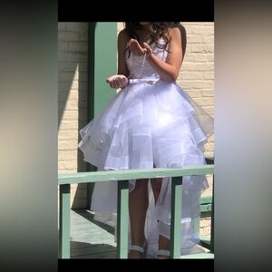Elegant White Kids Dress with Bow